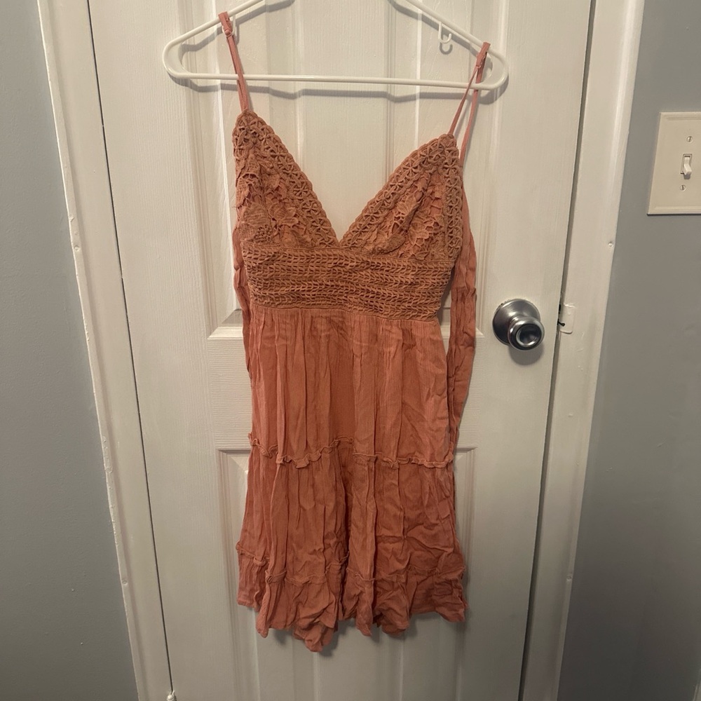 Crochet Bodice Spaghetti Strap Dress